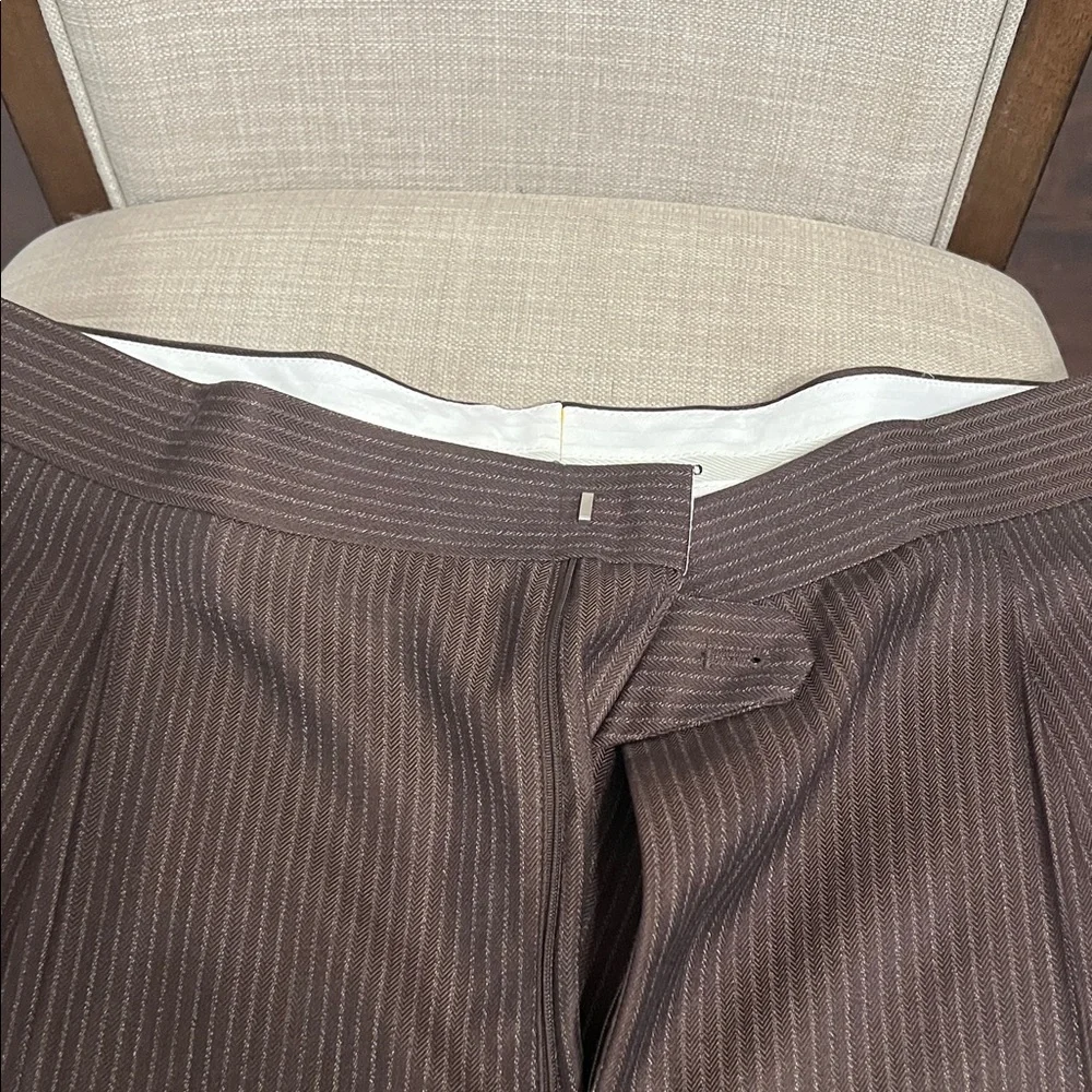 Vittorio Dark Brown Pinstripe Suit Jacket
